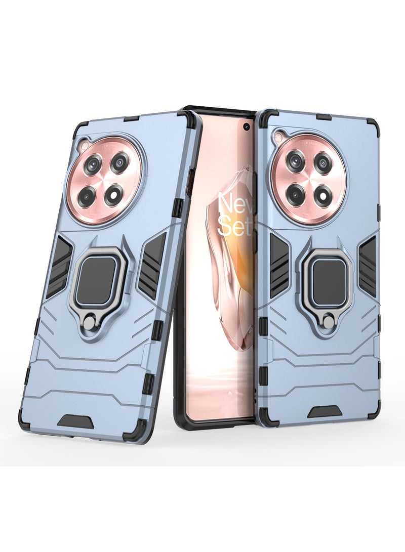 SYOSI Case for OnePlus 12R Not fit 12 Dual Layer Protective Heavy Duty Armor Rugged Military Grade Magnetic Kickstand Car Holder Phone Case 360° Full Body Protection Blue  - Image 2