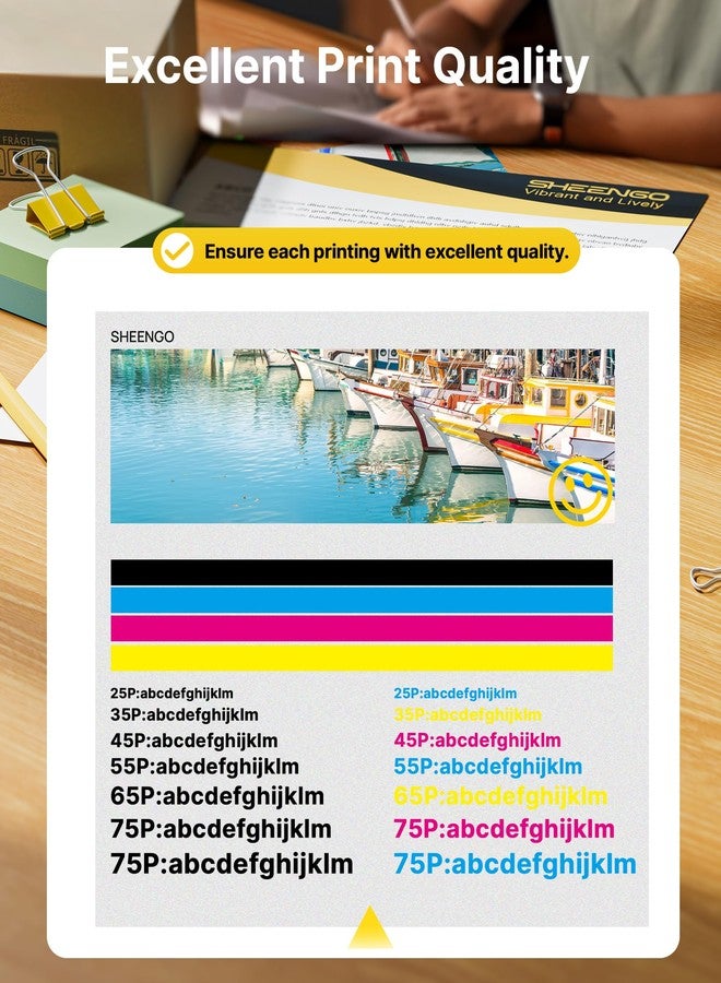 SHEENGO 63XL Ink Cartridges Black and Color Replacement for HP Ink 63 for HP 63XL Ink Cartridges Combo Pack Work with HP Officejet 4650 3830 5255 5258 Envy 4520 Deskjet 3634 3630 1112 Series, 2-Pack | L0R46AN - Image 5