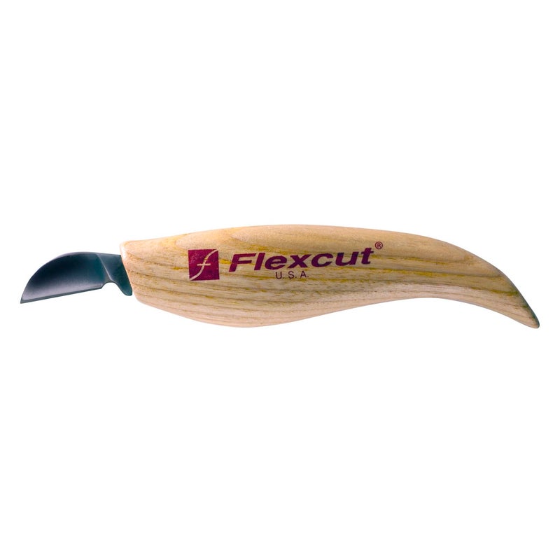 FLEXCUT سكاكين نحت الخشب FLEXCUT | سكين نحت الرقائق | شفرة من فولاذ الكربون العالي 1095 | مقبض من خشب الرماد بتصميم مريح | طول زاوية الشفرة 1 بوصة | KN15 | صنع في الولايات المتحدة الأمريكية - Image 5