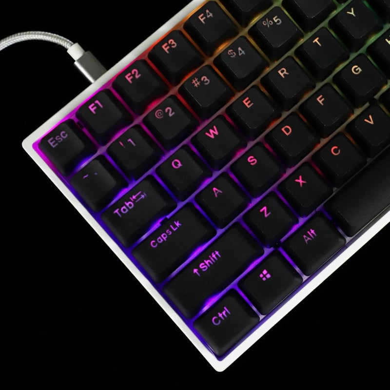 YMDK Double Shot 108 Dyed PBT Shine Through OEM Profile Keycap Rainbow Carbon Sunset Backlit Keycaps for MX Switches Mechanical Keyboard（Only Keycap） (Black 122) - Image 3