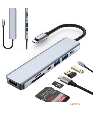 7-in-1 USB C Hub with 4K HDMI, 2 USB 3.0 Ports, USB 2.0, USB C, SD/TF Card Reader & 100W PD – Multi-Port Adapter for Mac, Dell, HP Laptops & Peripherals – Seamless Connectivity & Power Delivery - pzsku/ZA303C0F4BD8191798FECZ/45/_/1739985837/f28e30b3-7929-48c0-9076-8c989da5bc68