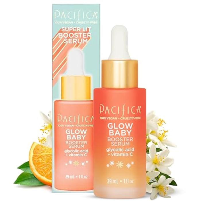 Pacifica Vitamin C Serum for Face – Glow Baby Brightening Facial Serum with Glycolic Acid – Vitamin C Booster Skin Care, Dark Spot Corrector, Vegan Skincare for Glowing Skin, Dermatologist Tested - Image 1