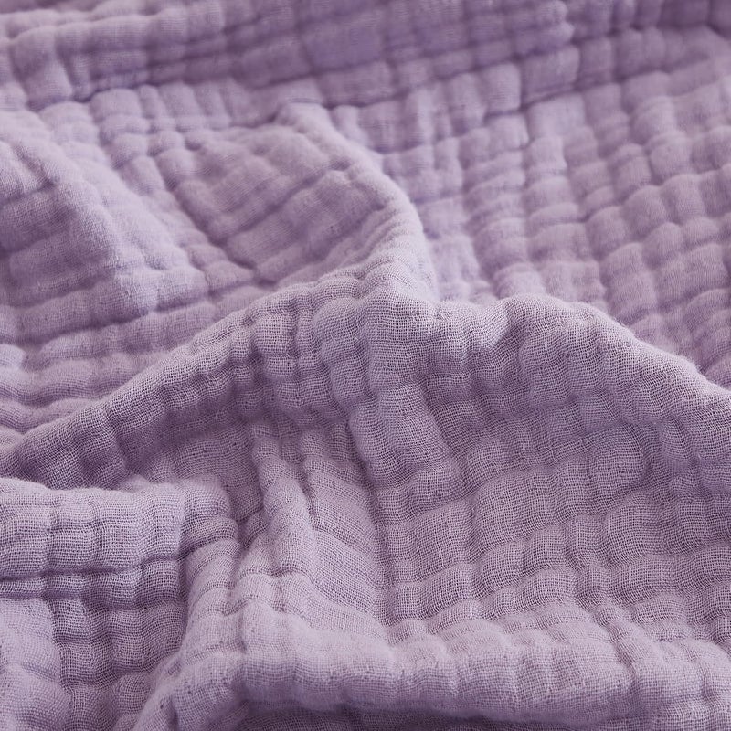 EMME Cotton Blanket Queen Size for Bed Soft Large Muslin Bed Blankets 90"x90" Lightweight Breathable All Season Gauze, Lavender - Image 1