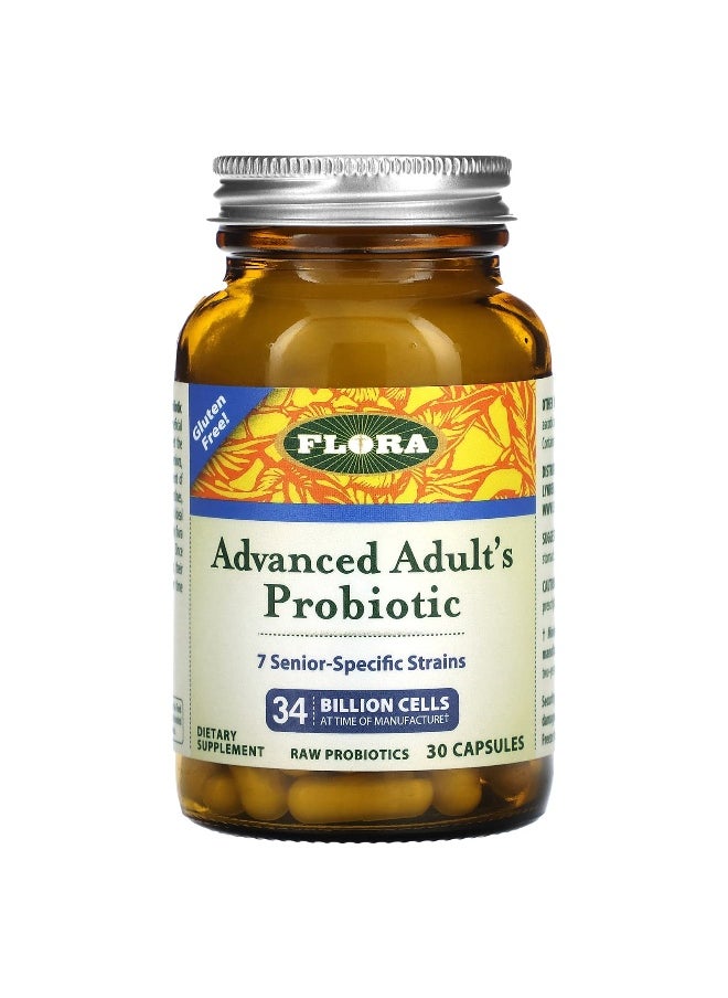 Flora Flora, Advanced Adult's Probiotic, 34 Billion Cells, 30 Capsules  - Image 1