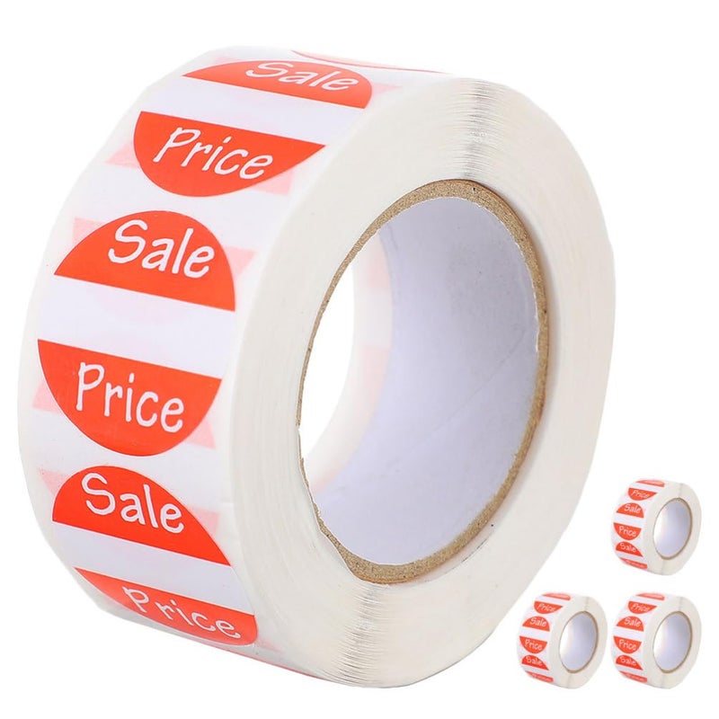 Supermarket Sale Tags 4 Rolls 500 Pcs Adhesive Price Stickers For Retail - Image 2