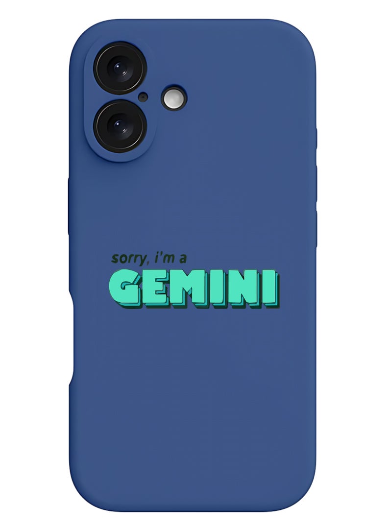 Theodor iPhone 16 Blue Protective Slim Fit Case Liquid Silicone Cover with Full Body Protection Anti-Scratch Shockproof Case For iPhone - Gemini - Image 1