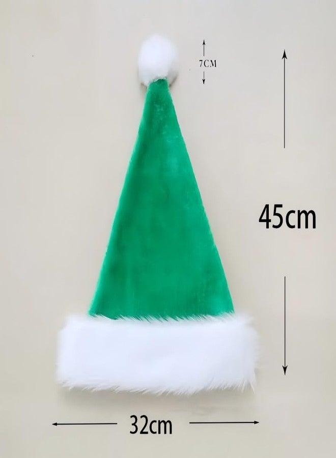 Lumadecor Santa Hat for Adults, Comfort Velvet Christmas Hat, Xmas Party Hat for Women Men, New Year Festival Supplies (Green) - Image 2