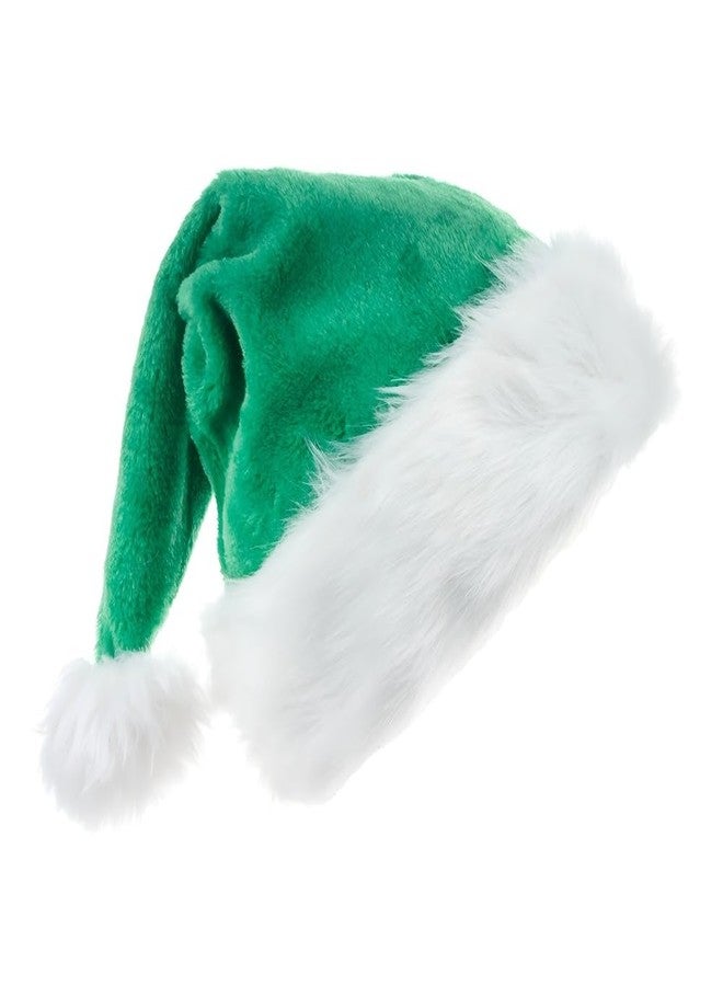 Lumadecor Santa Hat for Adults, Comfort Velvet Christmas Hat, Xmas Party Hat for Women Men, New Year Festival Supplies (Green) - Image 3