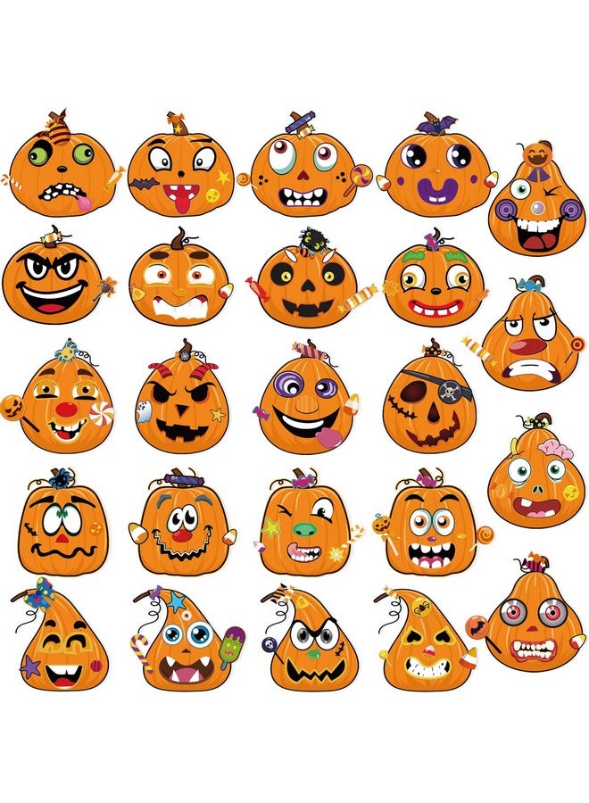 kockuu 36 Sheets Halloween Pumpkin Craft Stickers Party Favors Bulk Diy Make Your Own Pumpkin Face Party Game Stickers For Kids Toddlers Halloween Treats Goody Bag Filler Stickers - Image 2