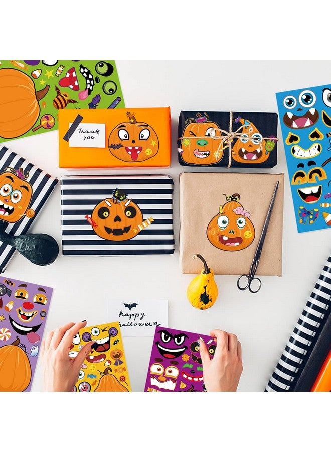 kockuu 36 Sheets Halloween Pumpkin Craft Stickers Party Favors Bulk Diy Make Your Own Pumpkin Face Party Game Stickers For Kids Toddlers Halloween Treats Goody Bag Filler Stickers - Image 5