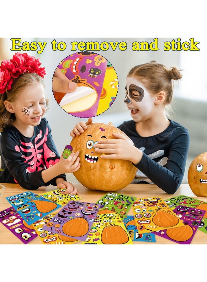 kockuu 36 Sheets Halloween Pumpkin Craft Stickers Party Favors Bulk Diy Make Your Own Pumpkin Face Party Game Stickers For Kids Toddlers Halloween Treats Goody Bag Filler Stickers - Image 3