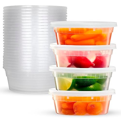 Supreme Select Deli Plastic Storage Containers with Lids [24 Sets] 8 Oz - Reusable Food Containers for Home & Business - Microwave & Freezer friendly - Dishwasher safe - Secure & Tight fitting Covers - Image 1