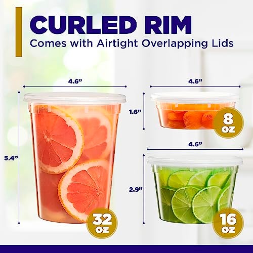 Supreme Select Deli Plastic Storage Containers with Lids [24 Sets] 8 Oz - Reusable Food Containers for Home & Business - Microwave & Freezer friendly - Dishwasher safe - Secure & Tight fitting Covers - Image 4