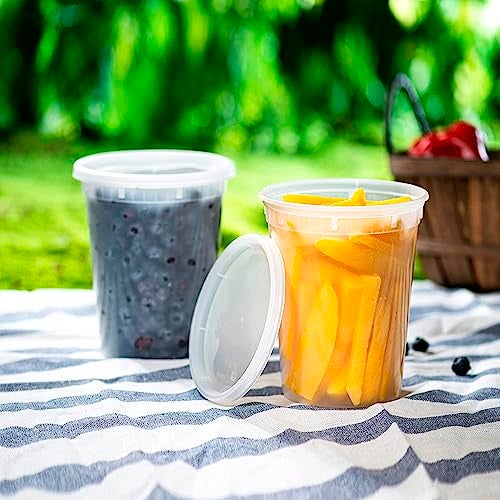 Supreme Select Deli Plastic Storage Containers with Lids [24 Sets] 8 Oz - Reusable Food Containers for Home & Business - Microwave & Freezer friendly - Dishwasher safe - Secure & Tight fitting Covers - Image 5