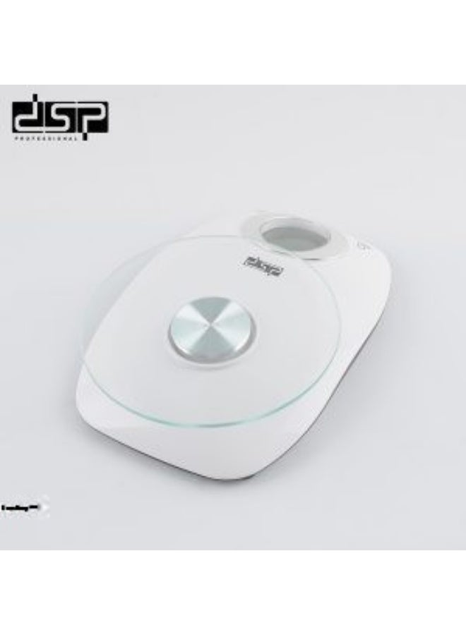 دي اس بي ميزان مطبخ رقمي بمنصة زجاجية دائرية - سعة 5 كجم، شاشة LCD - Image 4