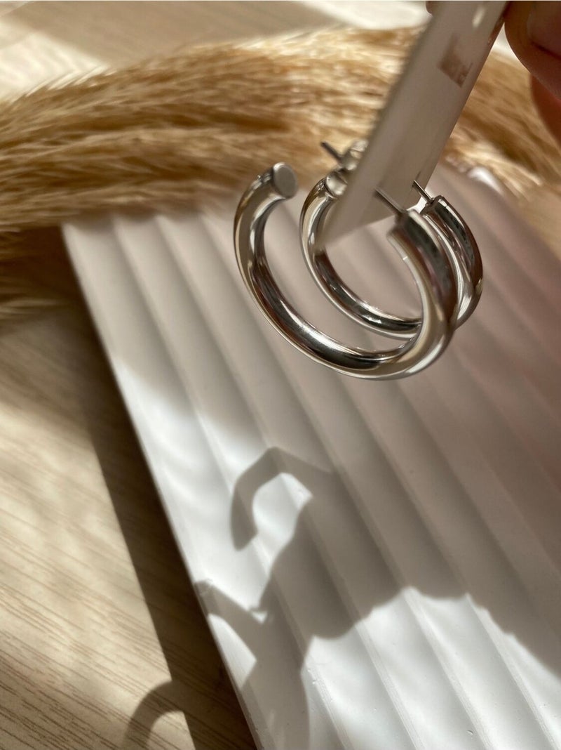 Stainless Stell Bs Still Hoop Model Earring Minimal Stainless-Tarnish Steel Earring  - Image 5