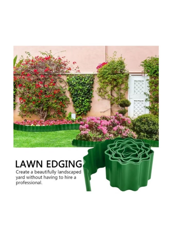 GREENLAWN Plastic Garden Lawn Edging 20cm x 9m – Flexible Green Grass Border Fence Palisade Decorative Flower Bed Edge for Yard Patio Pathway Balcony Planting - Image 4