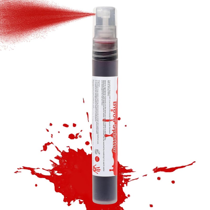 Mysense Fake Blood SprayBlood SplatterHalloween Faux Blood MakeupWashable Fake Blood for ClothesZombie Vampire Monster Scary Clown Costume SFX Cosplay035oz10ml