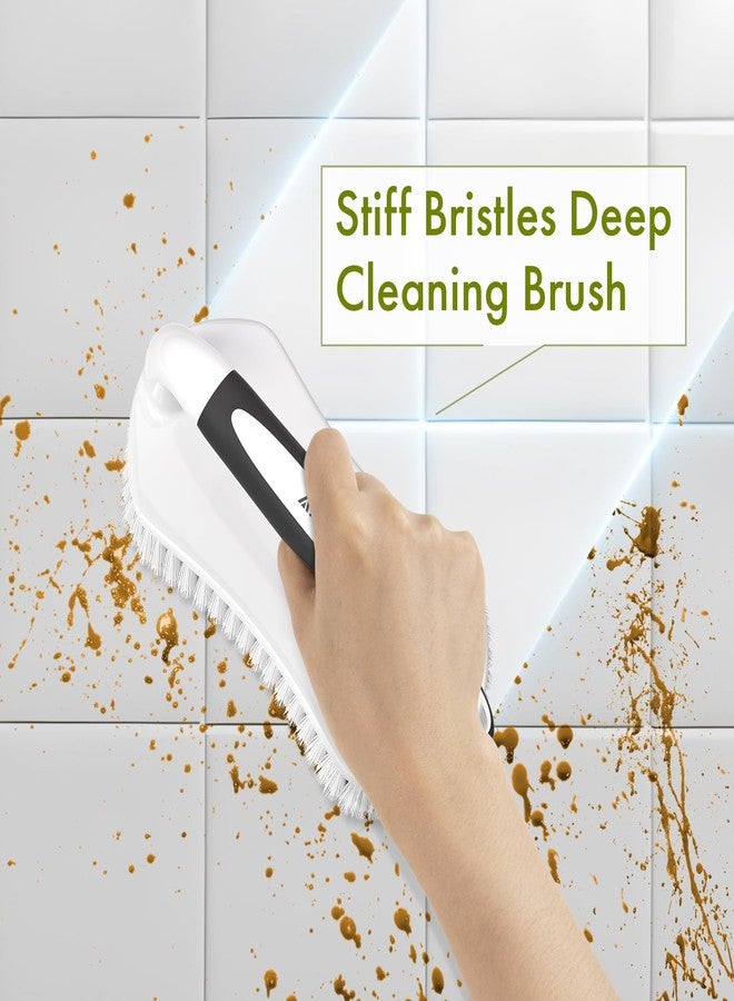 Amazer Scrub Brush for Cleaning Comfort Grip Bathtub Scrubber Stiff Bristles with Handle Heavy Duty Shower Cleaner Brush for Tub Carpet Floor Sink Outdoor - Pack of 2 (Black+Grey) - Image 5