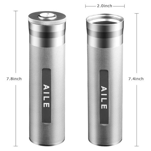 AILE Cigar Stainless Steel humidor Silver Travel Cigar case Tube for 3 to 4 Cigars, Portable Cigar case, Cigar Hygrometer, Great Gift for Men, Dad, Husband - Image 2