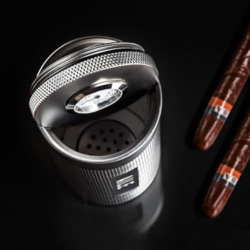 AILE Cigar Stainless Steel humidor Silver Travel Cigar case Tube for 3 to 4 Cigars, Portable Cigar case, Cigar Hygrometer, Great Gift for Men, Dad, Husband - Image 5