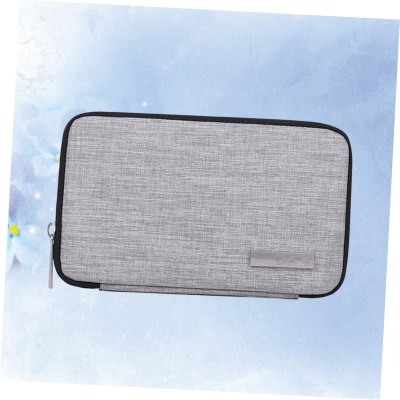 Polyester Electronics Organizer Bag For Cables Earphones Power Bank Compact Light Gray Travel Case - Image 3