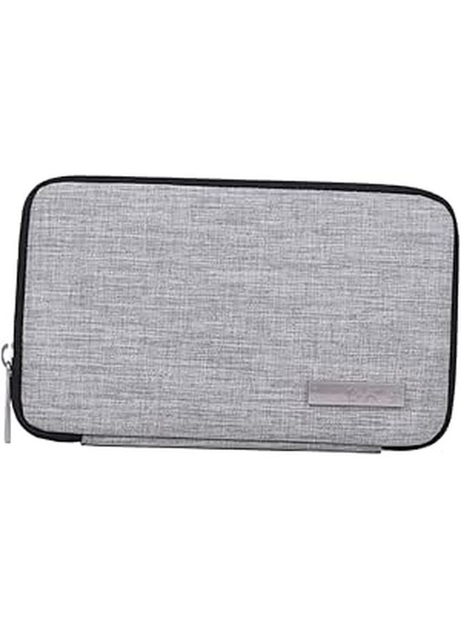 Polyester Electronics Organizer Bag For Cables Earphones Power Bank Compact Light Gray Travel Case - Image 1