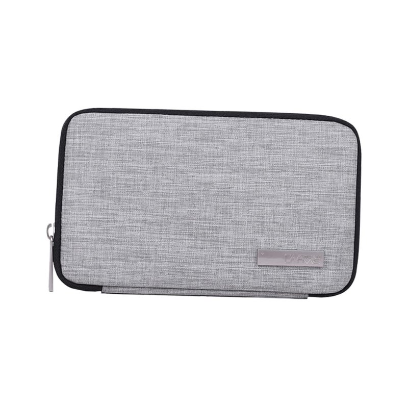 Polyester Electronics Organizer Bag For Cables Earphones Power Bank Compact Light Gray Travel Case - Image 2