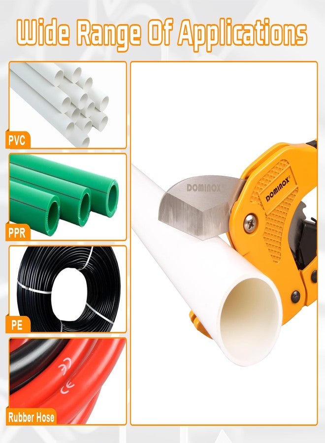 DOMINOX 1-5/8 Inch O.D. Ratchet-type PVC Pipe Cutter, Apply to PEX, PVC and PPR plastic hoses and Plumbing Pipe, Suitable for Home Working and Plumber - Image 3