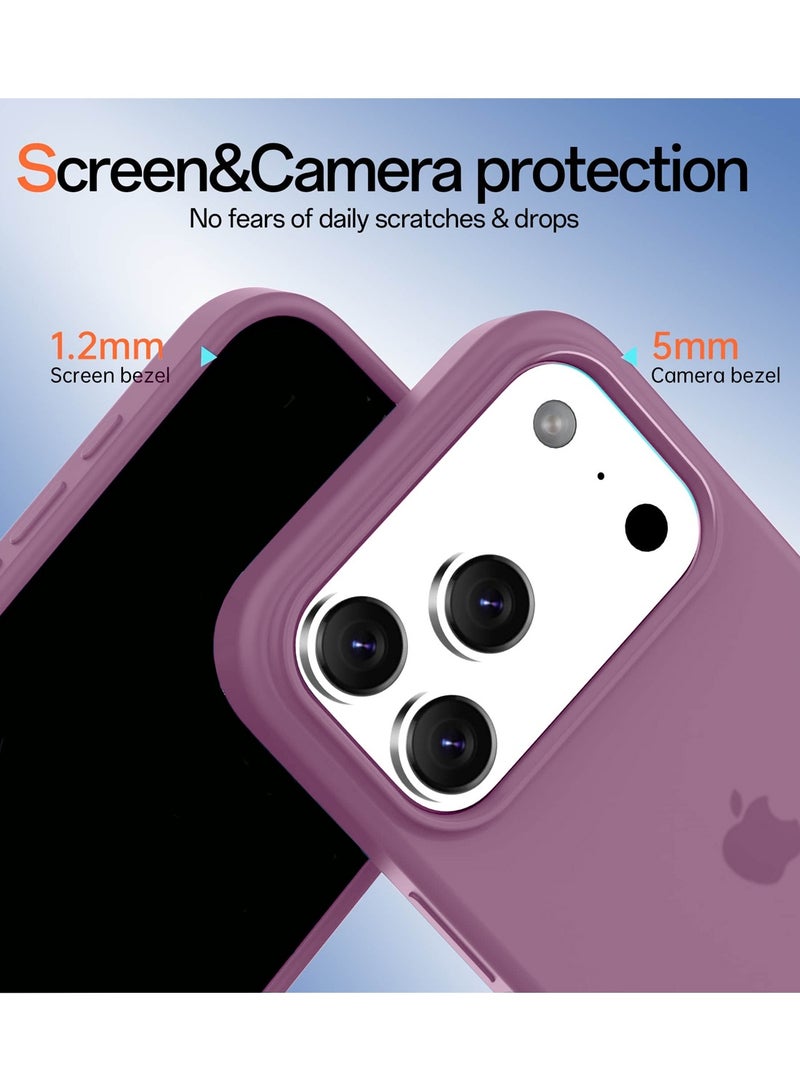 دبليو تيك جراب أبل آيفون 17 برو 5G 2025 الفاخر من نوع سيليكون السائل بجودة متميزة (MCRPSN) - بنفسجي - Image 3