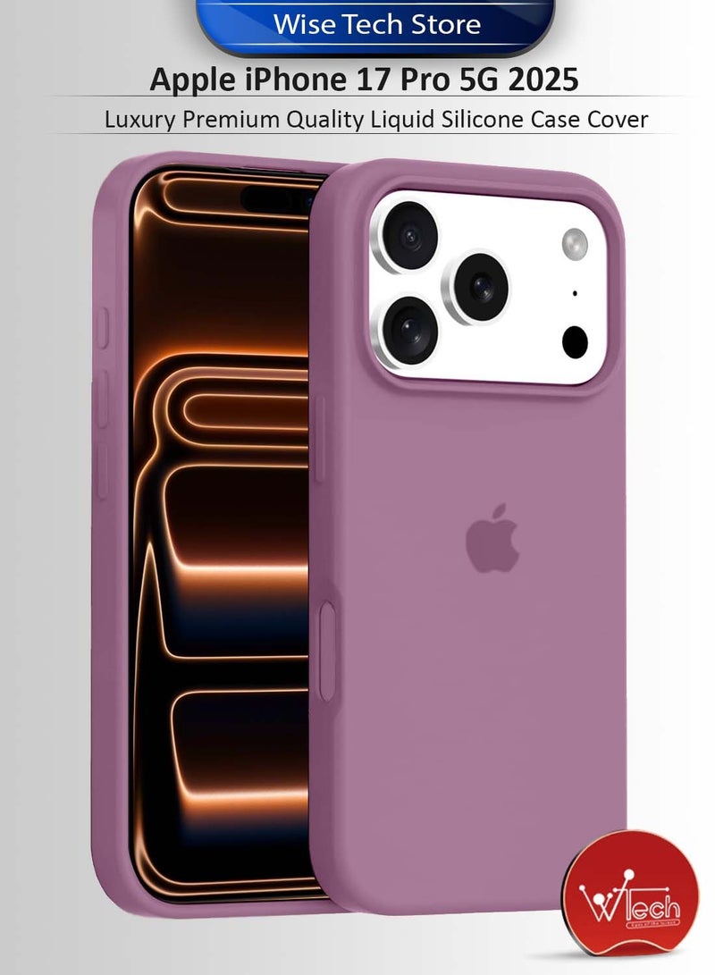 دبليو تيك جراب أبل آيفون 17 برو 5G 2025 الفاخر من نوع سيليكون السائل بجودة متميزة (MCRPSN) - بنفسجي - Image 1