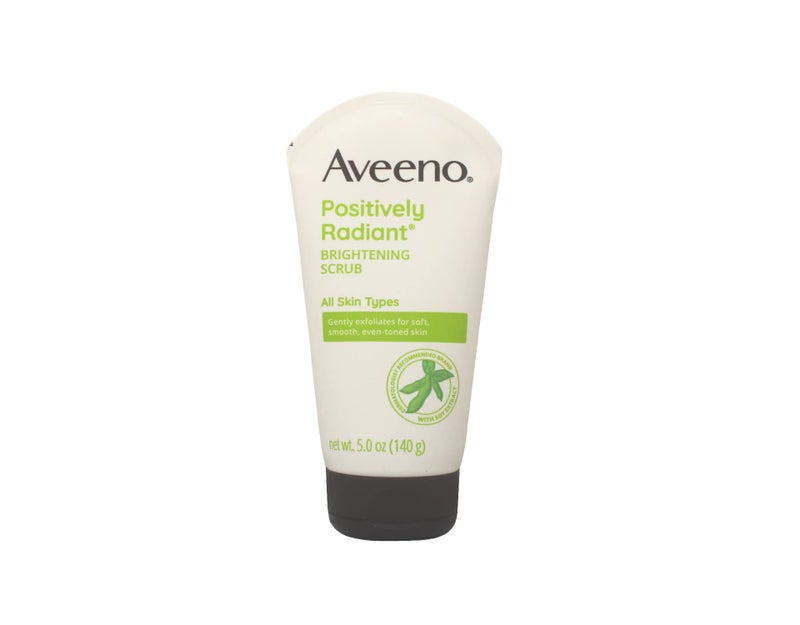 Aveeno Positively Radiant Skin Brightening Exfoliating Daily Facial Scrub, Moisture-Rich Soy Extract, Oil- & Soap-Free Tone-Evening Face Cleanser, Hypoallergenic & Non-Comedogenic, 5 oz - Image 1