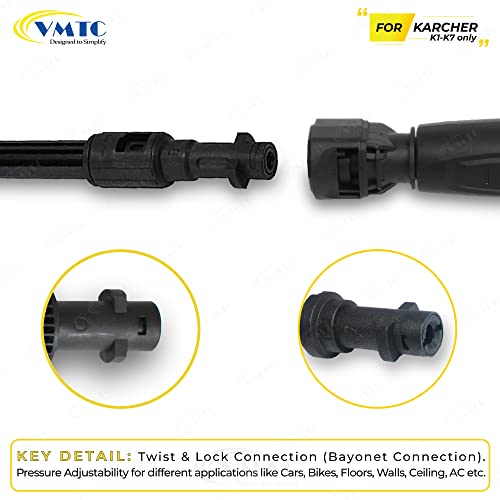 VMTC 4-in-1 Multi Power Jet Nozzle Lance Compatible with Karcher Pressure Washer K1-K7 High-Pressure Car Washer Accessory (Detergent Nozzle, Flat Nozzle, Jet Nozzle, Turbo Nozzle) - Image 3