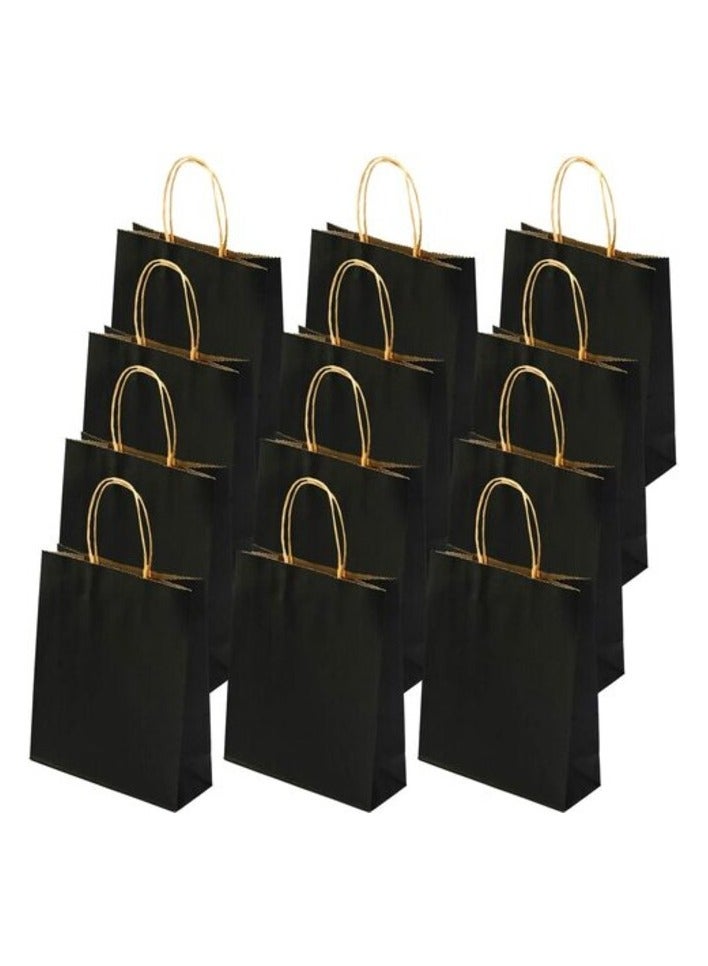 Party Time 24-Pieces A6 Paper Party Bags Hen Party Bags Kraft Paper Bag Bride Birthday Gift Bag Wedding Celebrations Bags Souvenir Bags for Party Favour (Black) - Image 1
