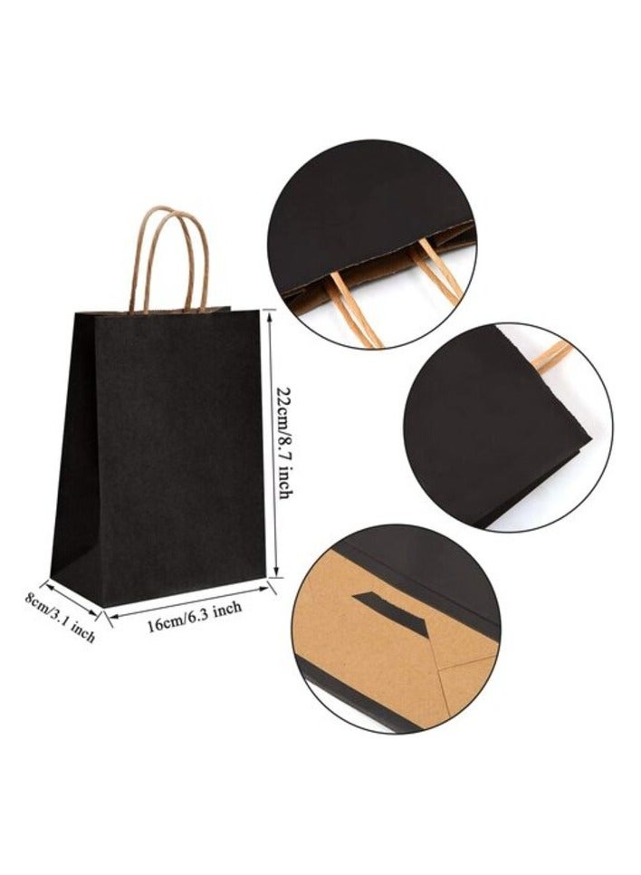 Party Time 24-Pieces A6 Paper Party Bags Hen Party Bags Kraft Paper Bag Bride Birthday Gift Bag Wedding Celebrations Bags Souvenir Bags for Party Favour (Black) - Image 3