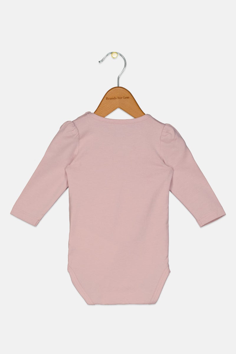 NAME IT Toddlers Girl Graphic Print Bodysuit, Light Pink - Image 2