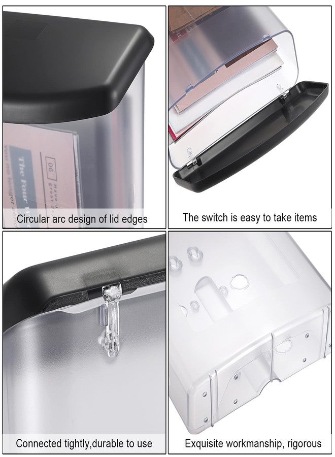 بي تي سكاي حامل كتيبات خارجي من BTSKY، صندوق عرض مطبوعات بلاستيكي، حامل بطاقات بريدية مثبت على الحائط، حامل منشورات مع غطاء أسود مقاوم للماء، مناسب للكتيبات والمنشورات والكتيبات الصغيرة أو غيرها من لوازم المكتبات والمتاجر. - Image 5