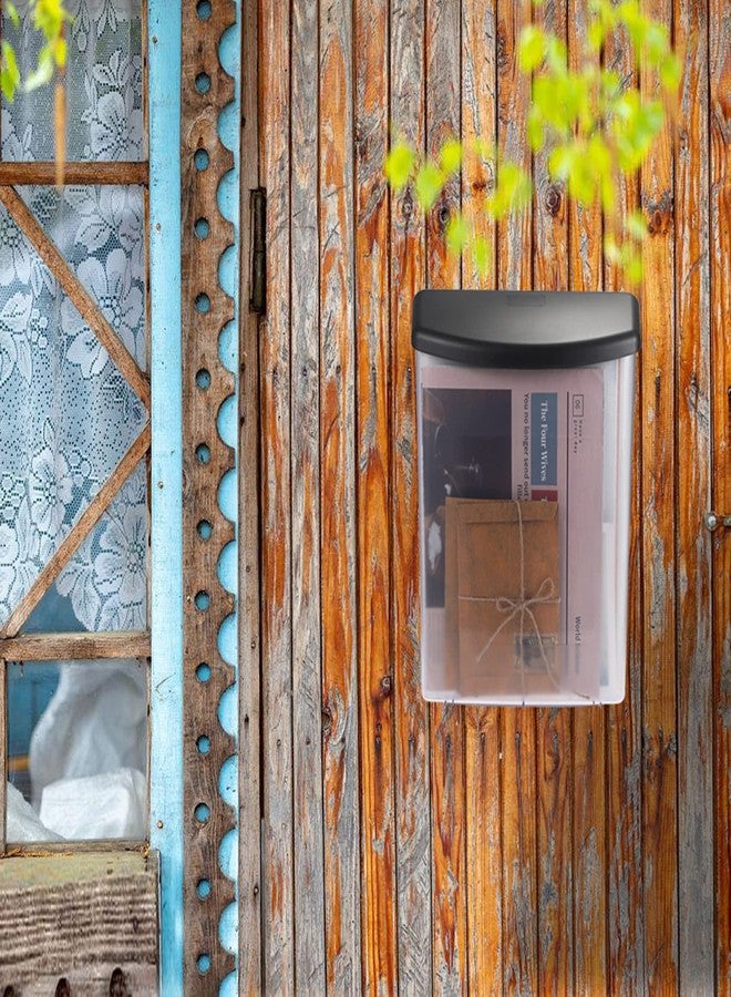 بي تي سكاي حامل كتيبات خارجي من BTSKY، صندوق عرض مطبوعات بلاستيكي، حامل بطاقات بريدية مثبت على الحائط، حامل منشورات مع غطاء أسود مقاوم للماء، مناسب للكتيبات والمنشورات والكتيبات الصغيرة أو غيرها من لوازم المكتبات والمتاجر. - Image 3