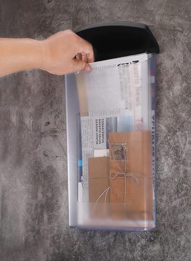 بي تي سكاي حامل كتيبات خارجي من BTSKY، صندوق عرض مطبوعات بلاستيكي، حامل بطاقات بريدية مثبت على الحائط، حامل منشورات مع غطاء أسود مقاوم للماء، مناسب للكتيبات والمنشورات والكتيبات الصغيرة أو غيرها من لوازم المكتبات والمتاجر. - Image 4