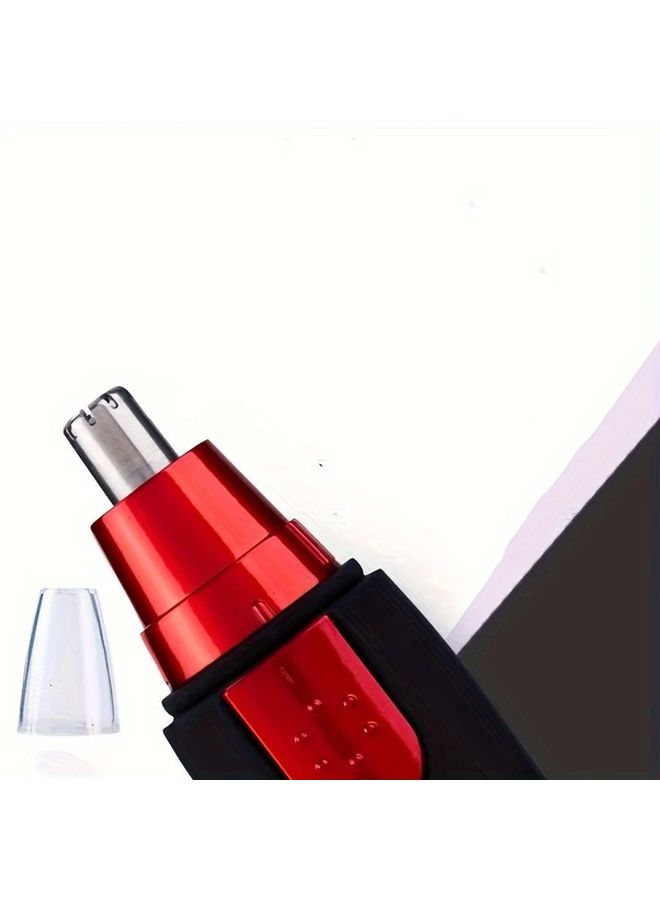 Red Cordless Nose and Ear Hair Trimmer for Painless Facial Grooming - Image 5