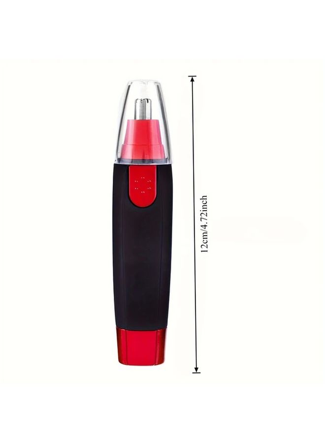 Red Cordless Nose and Ear Hair Trimmer for Painless Facial Grooming - Image 3
