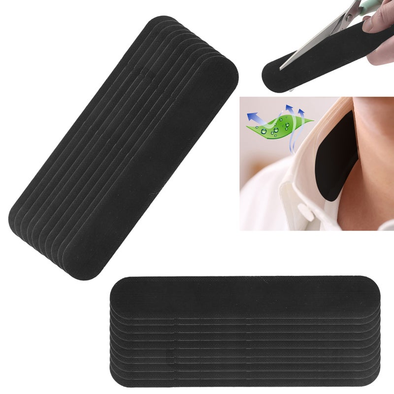20pcs Collar Sweat Pads Disposable Hat Collar Sweat Stains SelfAdhesive Neck Liner Pads(Black ) - Image 2