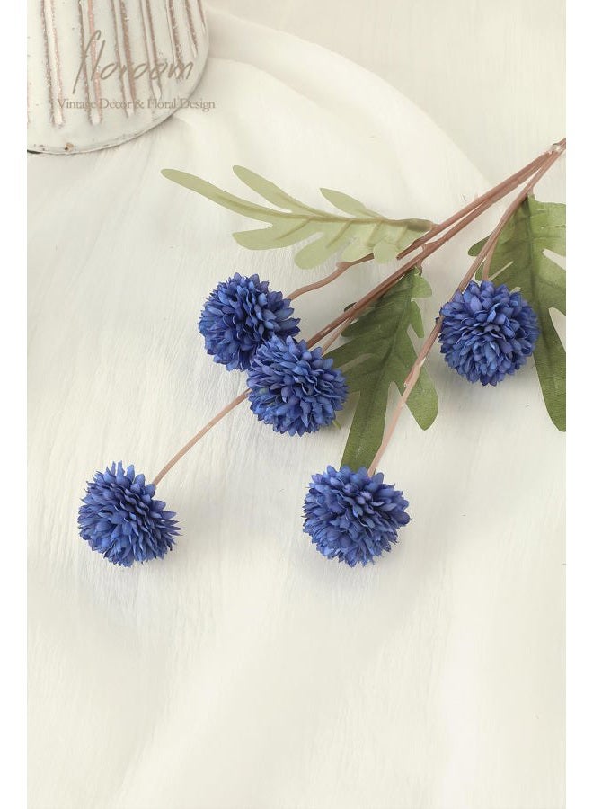 Floroom 5pcs Royal Blue Faux Silk Mums Artificial Flowers, Bulk Fake Small Mini Chrysanthemums with Stems for DIY Wedding Centerpieces Floral Arrangements Vase Fillers Home Decorations - Image 4