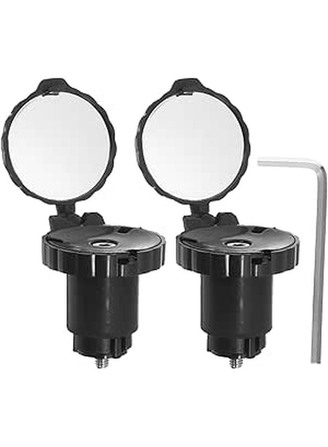 Wide Angle 3cm Plastic Bicycle Handlebar Rearview Safety Mirrors 1 Pair for Road Mountain Bikes - Image 1