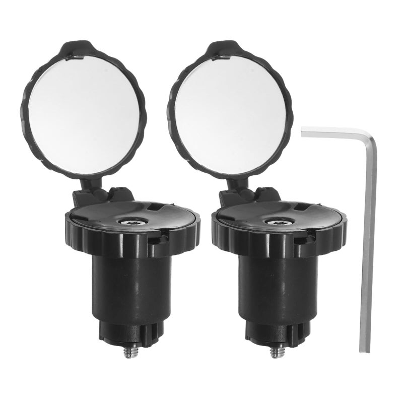 Wide Angle 3cm Plastic Bicycle Handlebar Rearview Safety Mirrors 1 Pair for Road Mountain Bikes - Image 2