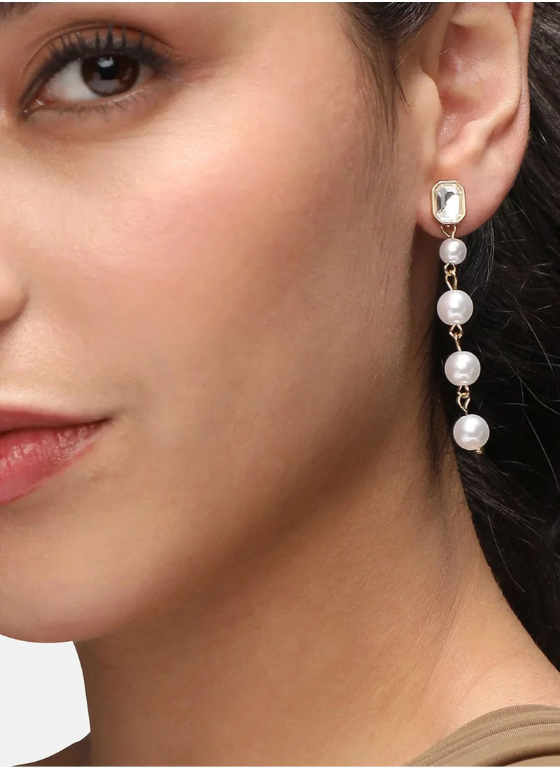 SOHI Pearl Strand Drop Earrings