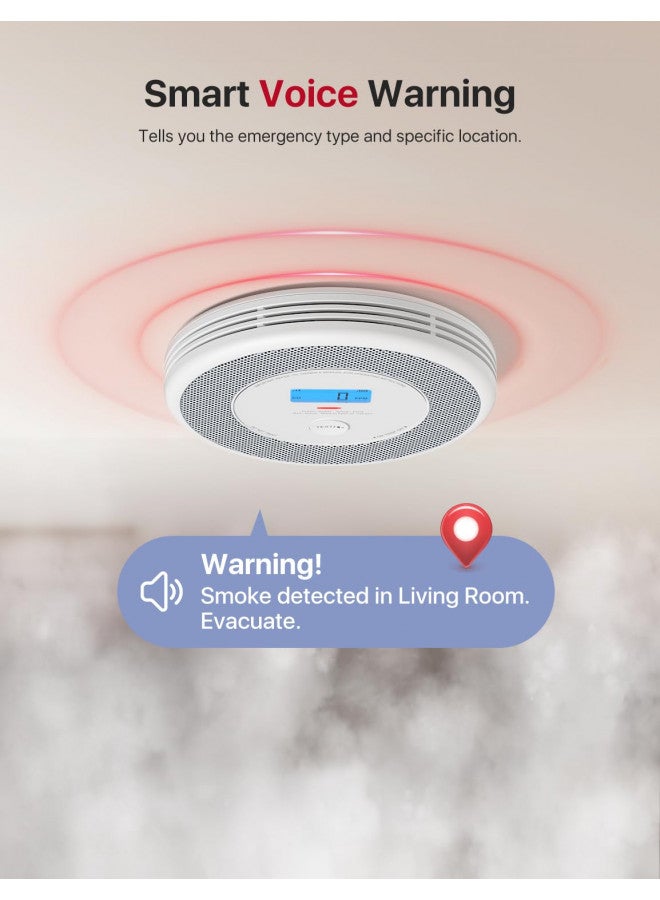 X-Sense Smart Smoke Detector and Carbon Monoxide Detector with Voice Location, Wi-Fi Smoke Detector Carbon Monoxide Detector Combo with Real-Time App Notifications, XP0A-iR, 1-Pack - Image 3