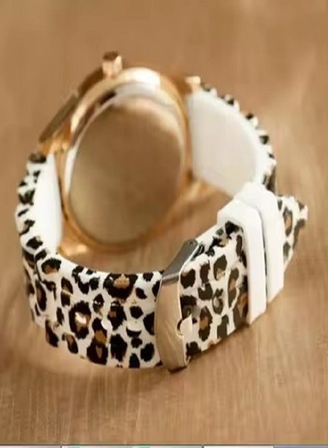 Geneva Women's wrist watch with a tiger-spotted rubber band - Image 5