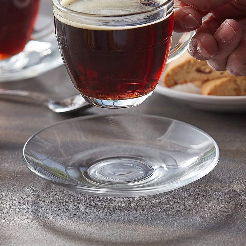 WQR WQR Crystal Clear Glass Saucer for Serving Tea Coffee Snacks Set of 6  - Image 4