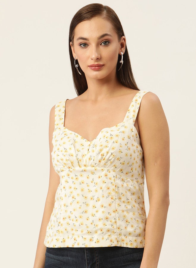 Rue Collection Floral Print Empire Top for Women - Image 1
